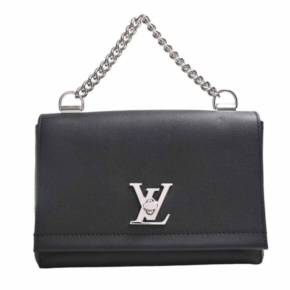 Louis Vuitton Leather LockMe Chain Shoulder Bag Noir Black - Picture 1 of 8